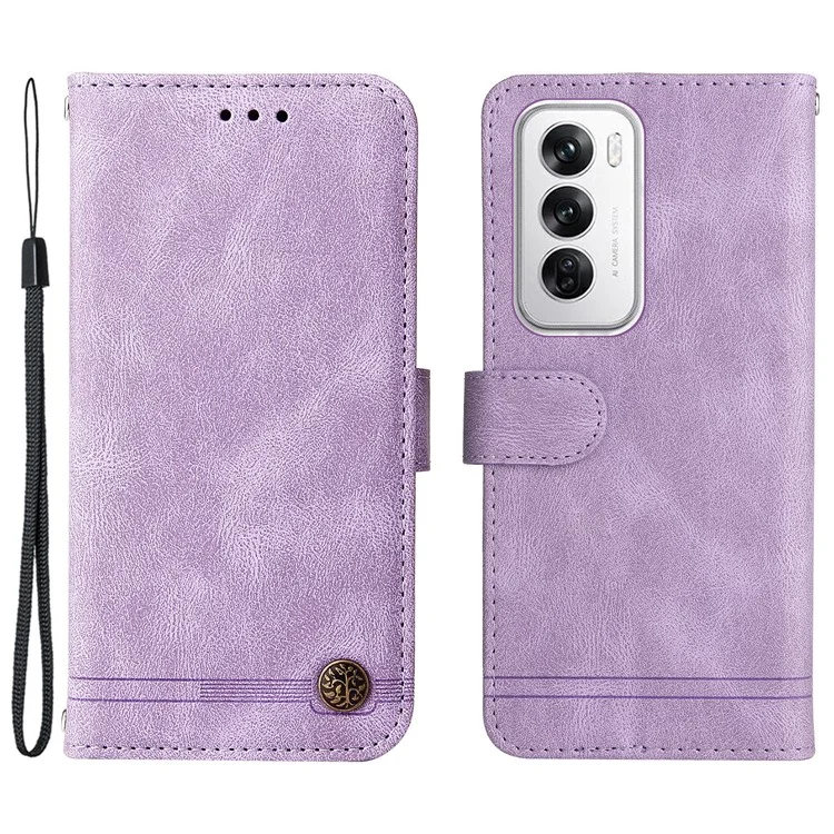For Oppo Reno12 5G (Global) Leather Wallet Cases Skin Touch Phone Cover Stand with Strap - Black-Cellmalls