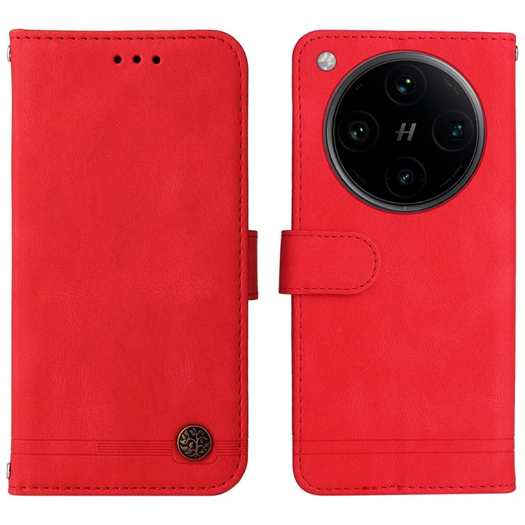 For Oppo Find X8 Pro 5G Leather Wallet Cases Skin Touch Phone Cover Stand with Strap - Red-Cellmalls