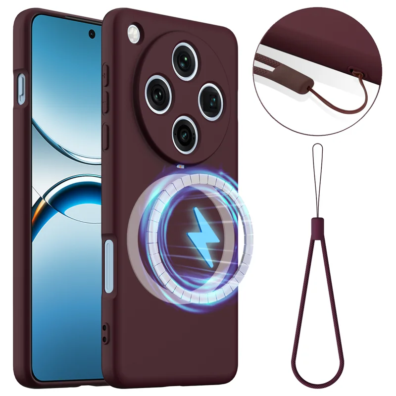 For Oppo Find X8 Pro 5G Case Compatible with MagSafe Anti-Drop Liquid Silicone Phone Cover - Black-Cellmalls