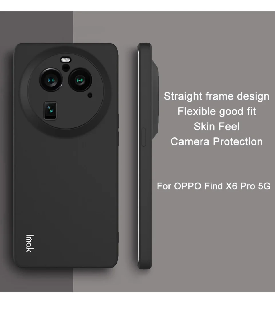 IMAK UC-4 Series for Oppo Find X6 Pro Phone Cover Anti-Scratch Straight Edge TPU Phone Case - Black-Cellmalls