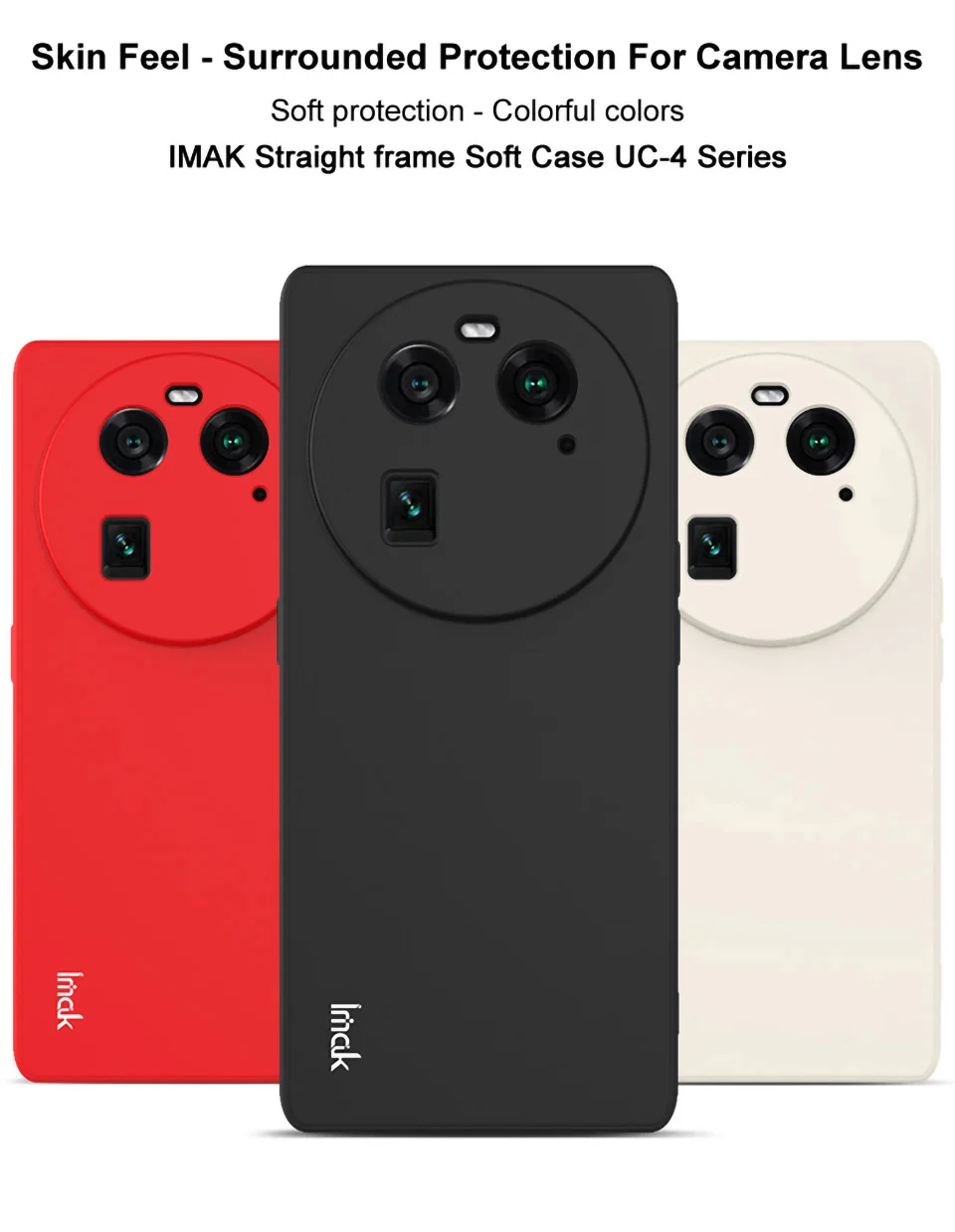 IMAK UC-4 Series Shockproof Phone Cover for Oppo Find X6 Flexible Straight Edge TPU Phone Case - White-Cellmalls