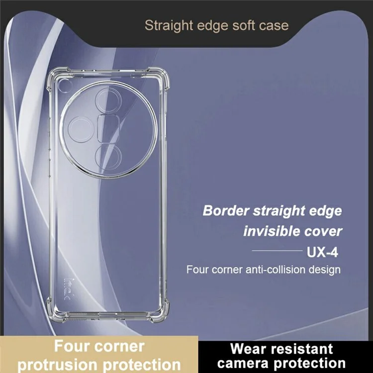 IMAK UX-4 Series for Oppo Find X7 Ultra Clear Phone Case Four Corner Shockproof TPU Back Cover-Cellmalls
