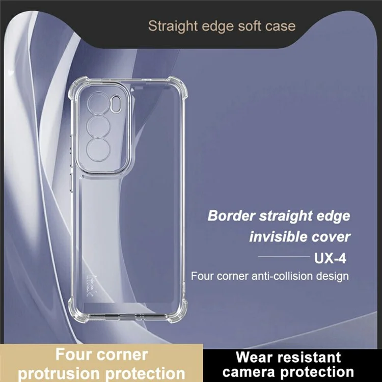 IMAK UX-4 Series for Oppo Reno12 Pro 5G (Global) Clear Phone Case Four Corner Shockproof TPU Back Cover-Cellmalls