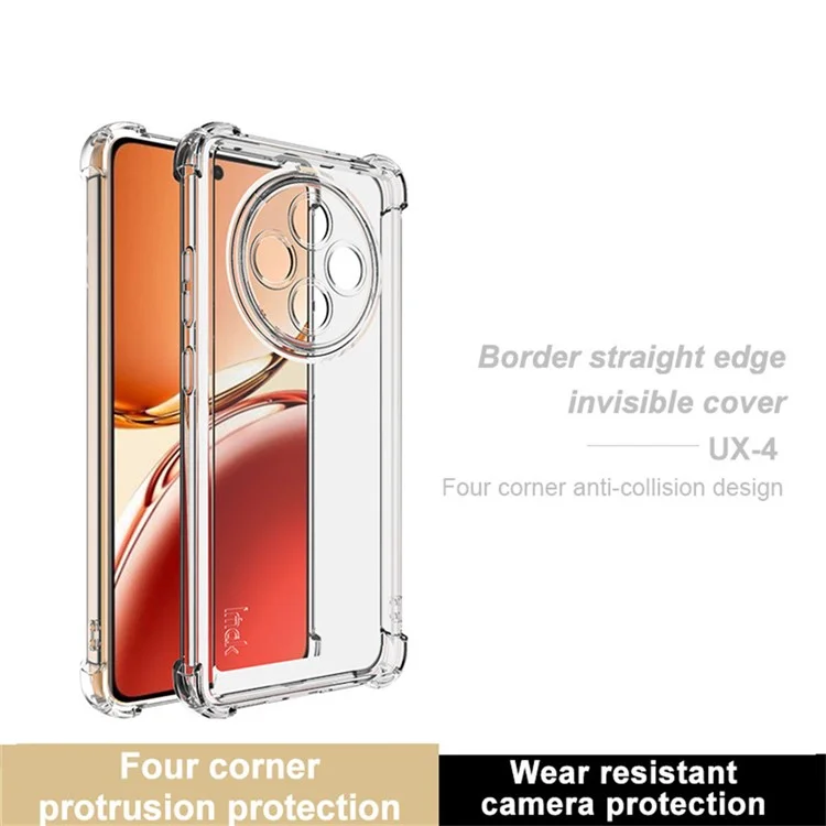 IMAK UX-4 Series For Oppo Reno12 FS 5G / Reno12 F 5G / F27 5G Case Straight Frame Four Corner Shockproof Clear TPU Cover-Cellmalls