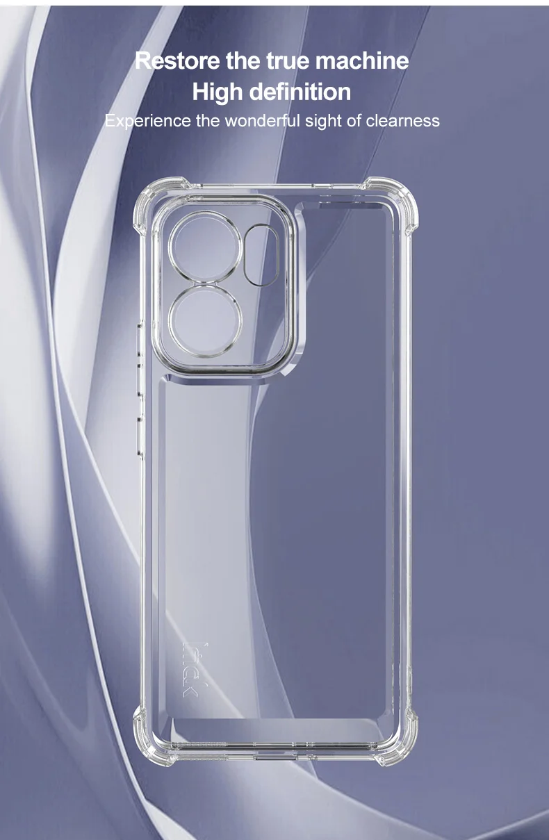 IMAK UX-4 Series For Oppo Reno13 F 4G / 5G Case Straight Frame Four Corner Shockproof Clear TPU Cover-Cellmalls
