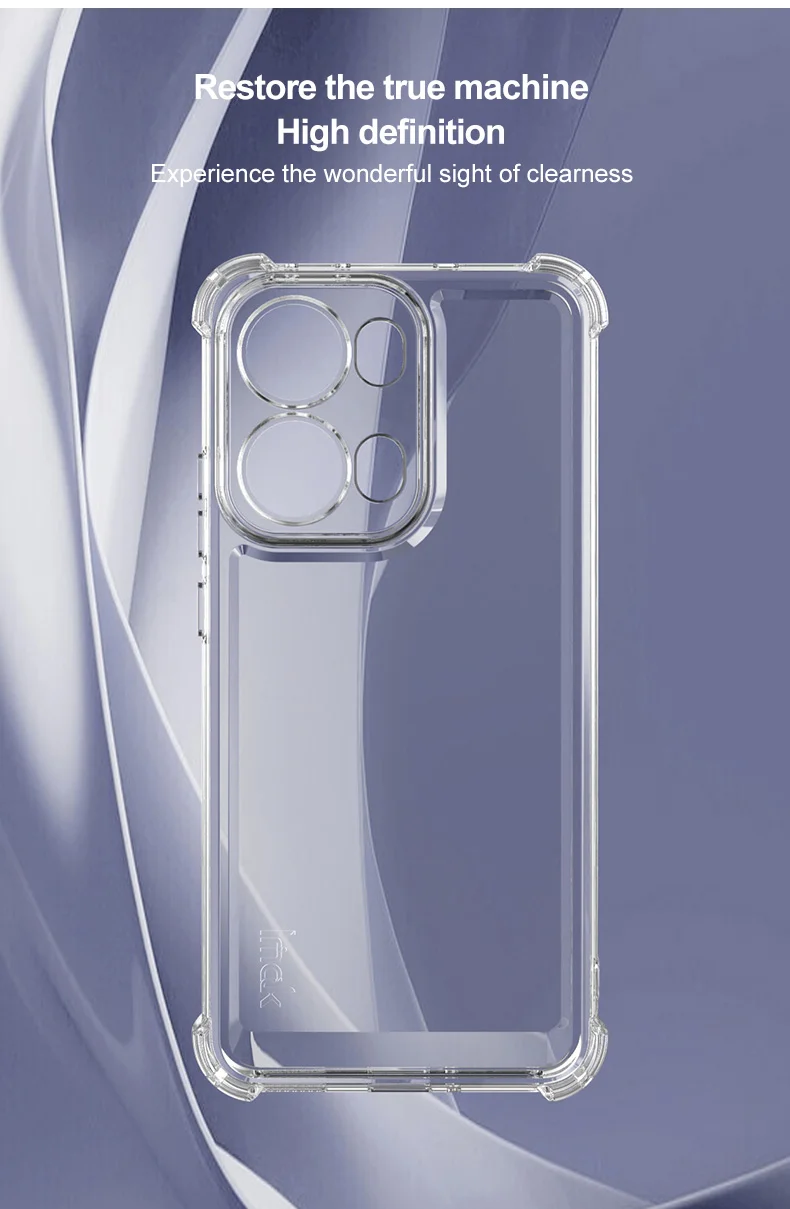 IMAK UX-4 Series For Oppo Reno13 Pro 5G Case Straight Frame Four Corner Shockproof Clear TPU Cover-Cellmalls