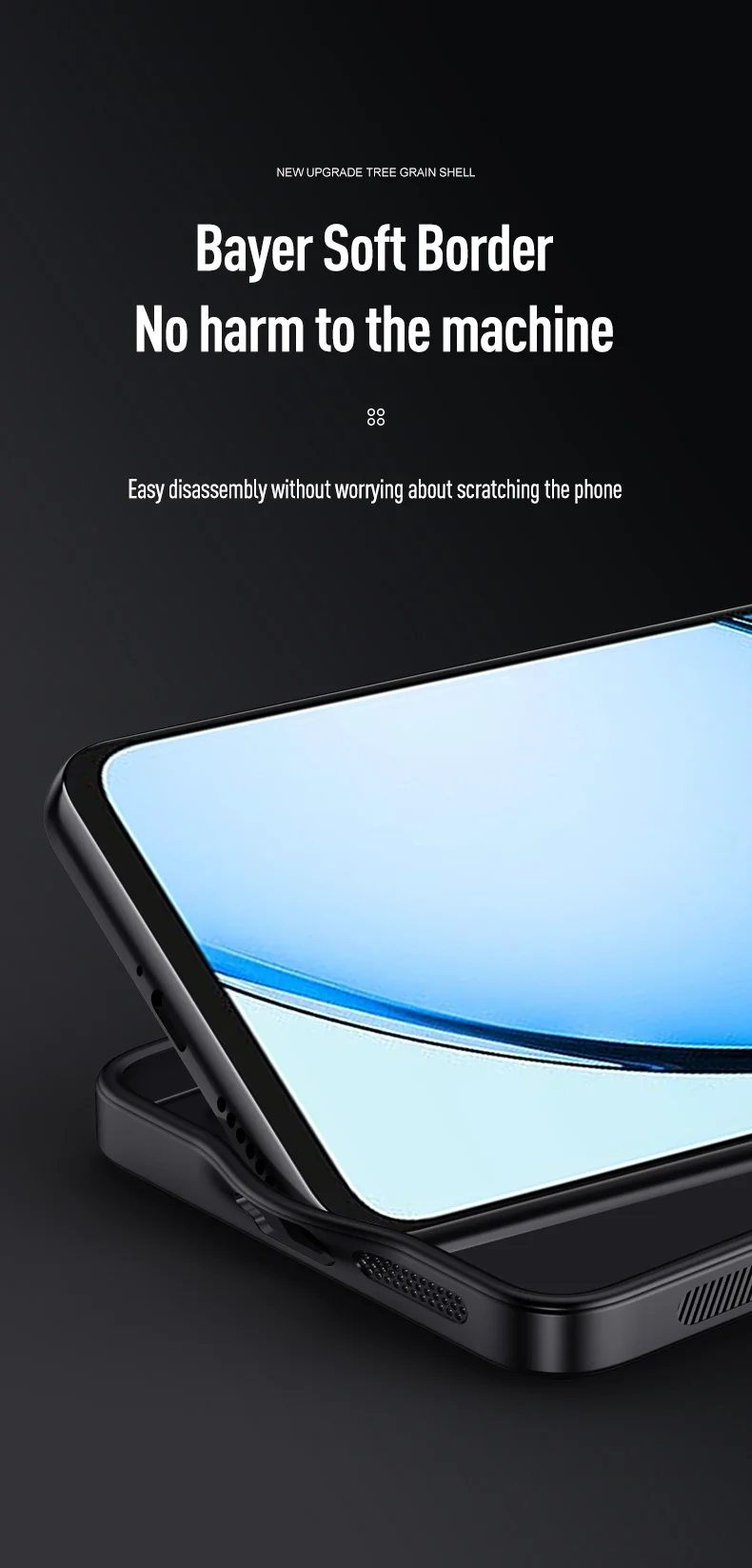 For Oppo A60 4G Phone Case Wood Texture PU Leather Coated PC+TPU Back Cover - Black-Cellmalls