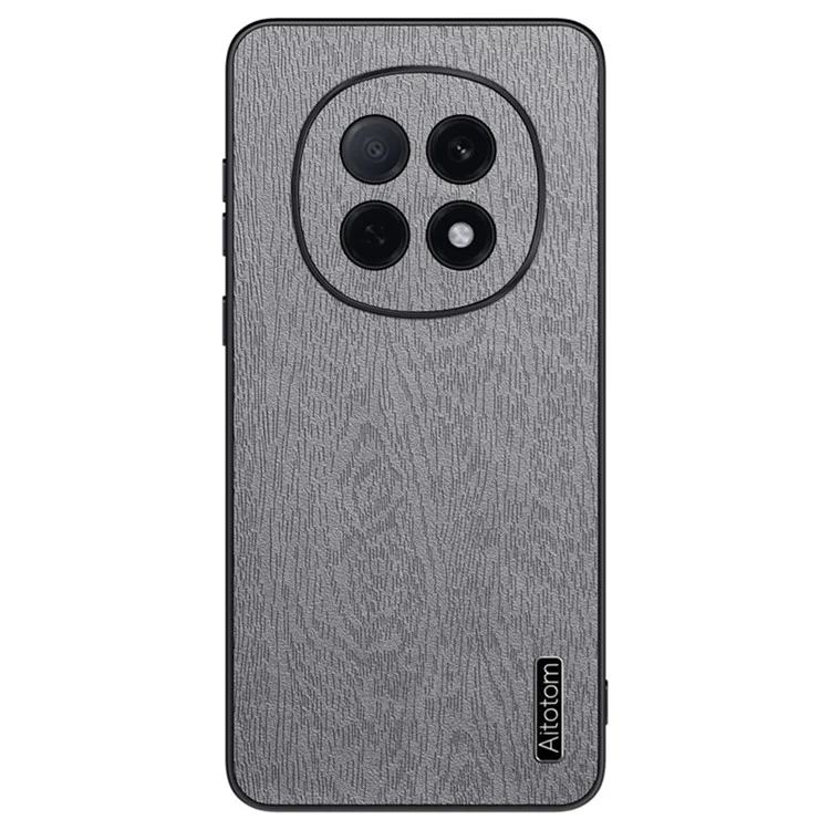 For Oppo F29 Pro 5G (Global) / A5 Pro 5G (China) Case Wood Texture PU Leather Coated PC TPU Phone Cover - Black-Cellmalls