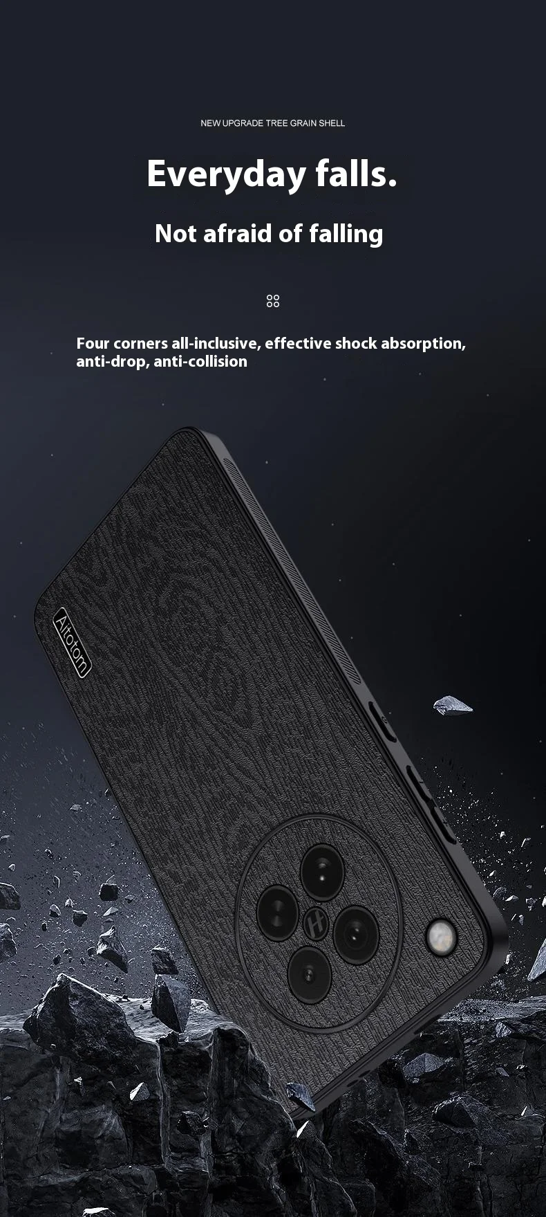 For Oppo Find X8s 5G Case Wood Texture PU Leather Coated PC TPU Phone Cover - Black-Cellmalls