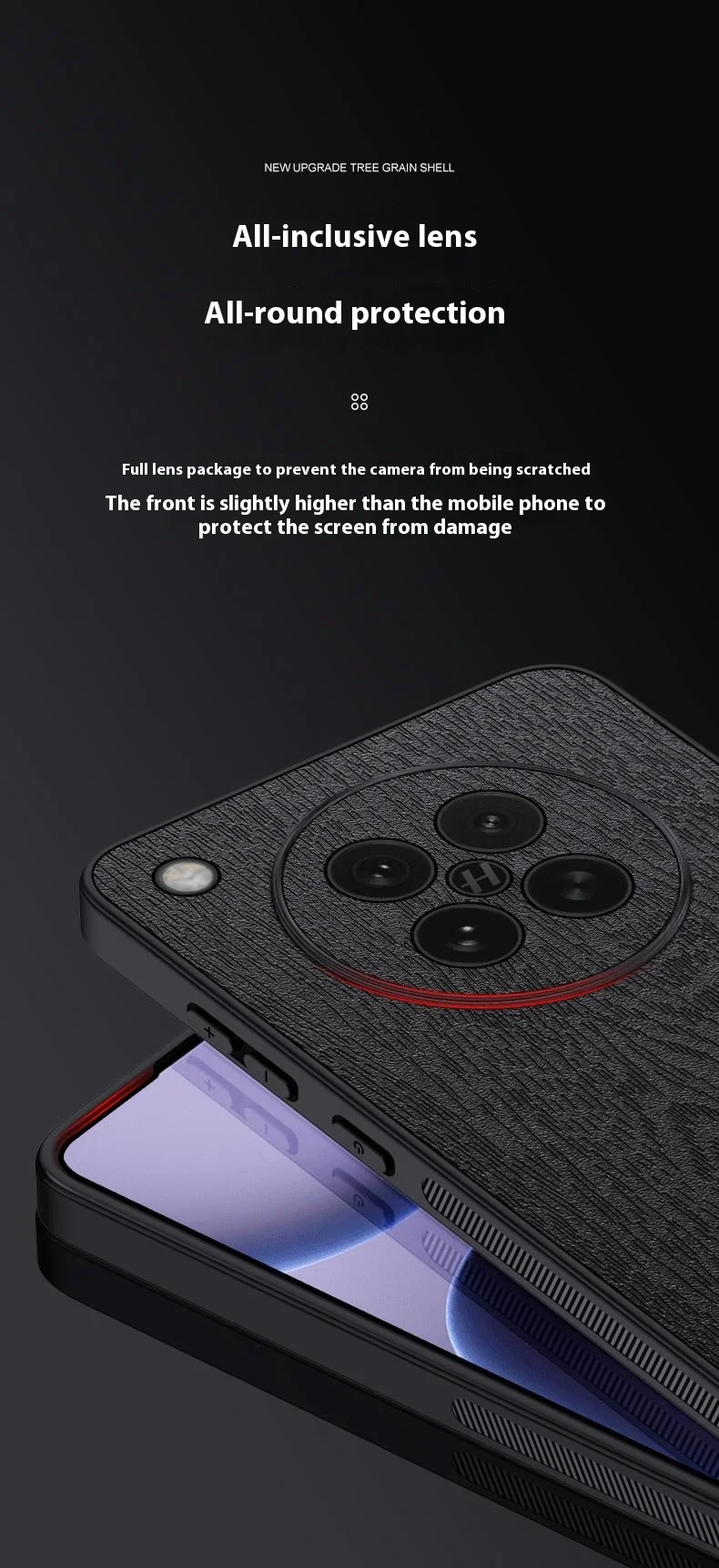 For Oppo Find X8s 5G Case Wood Texture PU Leather Coated PC TPU Phone Cover - Black-Cellmalls