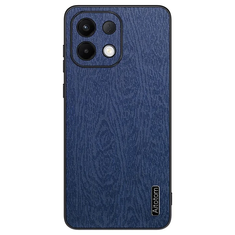 Wood Texture Case For Oppo K13 5G  /  K13x  /  K12s (China) PU Leather Coated PC TPU Phone Cover - Black-Cellmalls