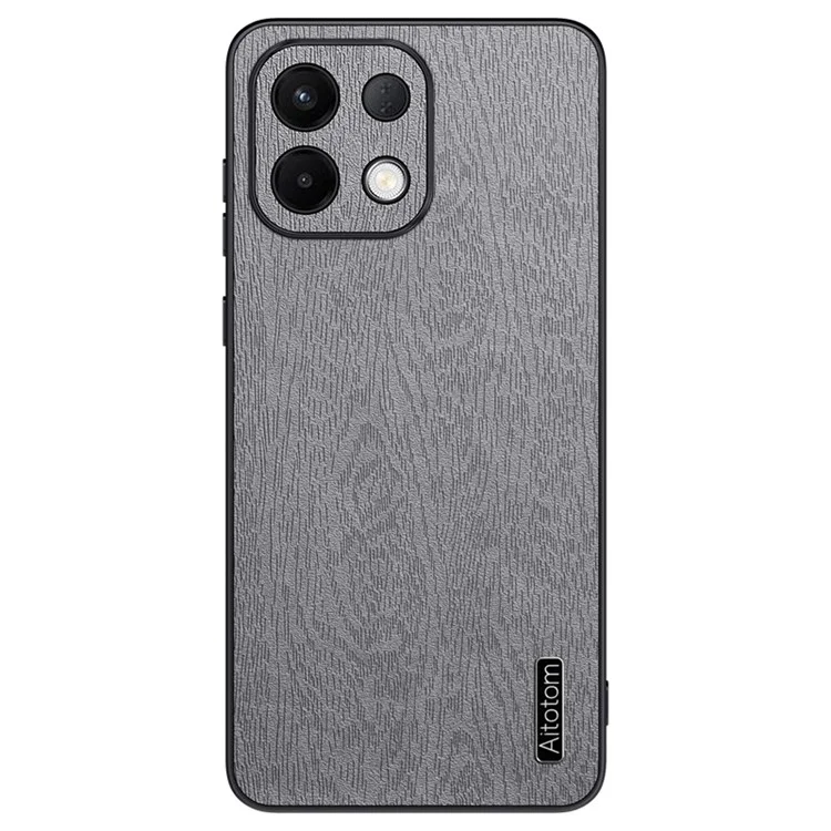 Wood Texture Case For Oppo K13 5G  /  K13x  /  K12s (China) PU Leather Coated PC TPU Phone Cover - Black-Cellmalls