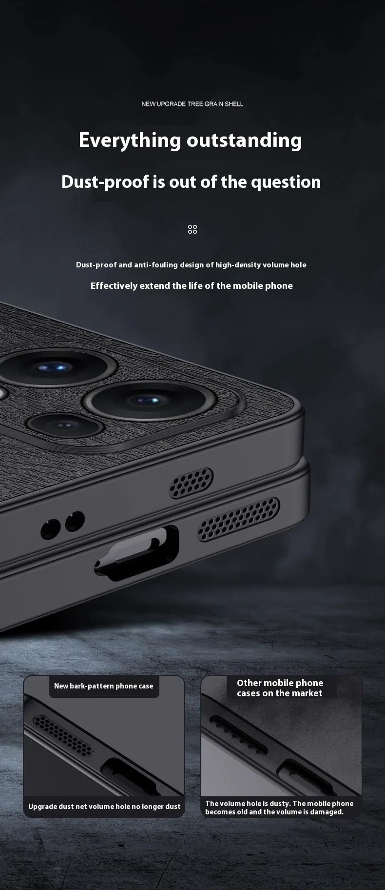 For Oppo Reno13 Pro 5G Case Wood Texture PU Leather Coated PC+TPU Phone Cover - Black-Cellmalls