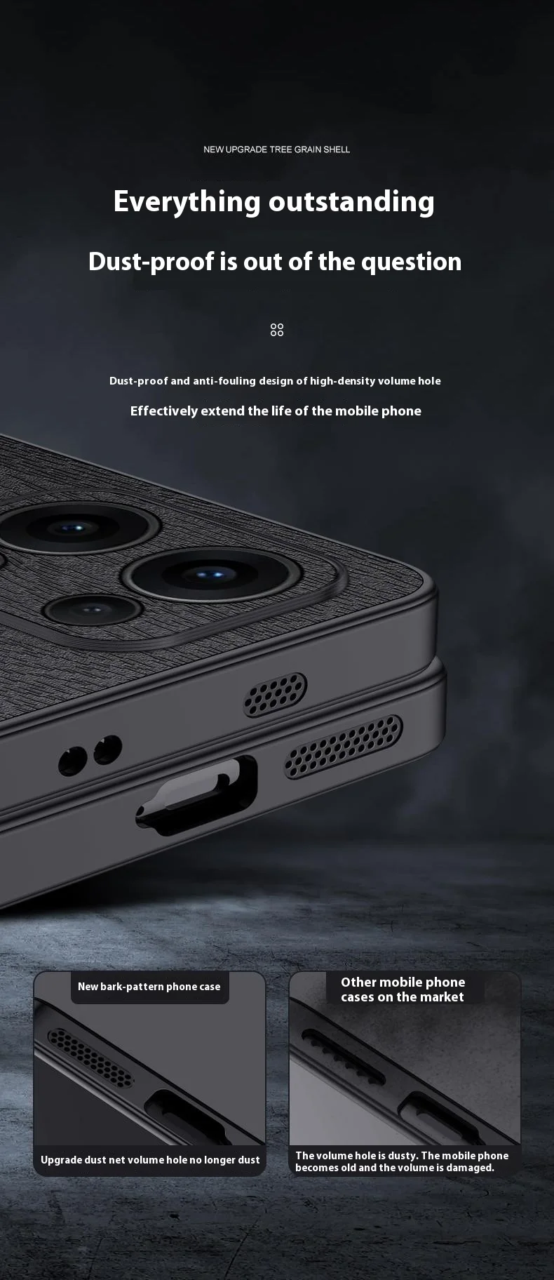 For Oppo Reno13 5G (Global) Case Wood Texture PU Leather Coated PC+TPU Phone Cover - Black-Cellmalls