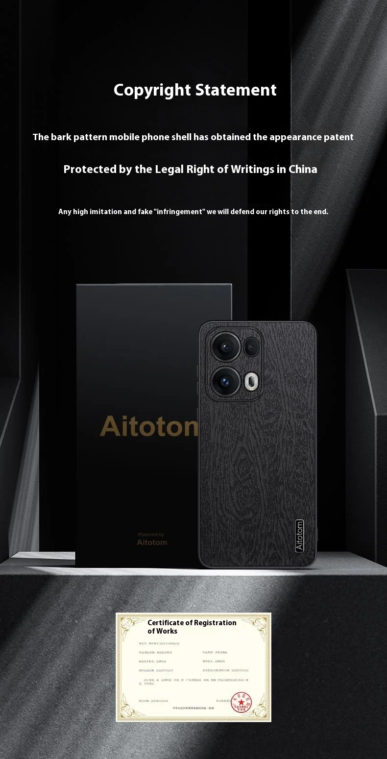 For Oppo Reno13 Pro 5G Case Wood Texture PU Leather Coated PC+TPU Phone Cover - Black-Cellmalls