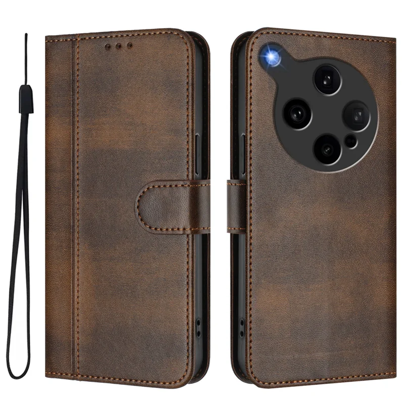 For Oppo Find X8 Ultra 5G Cases Wallet Stand Retro Texture Leather Phone Cover with Lanyard - Mint Green-Cellmalls