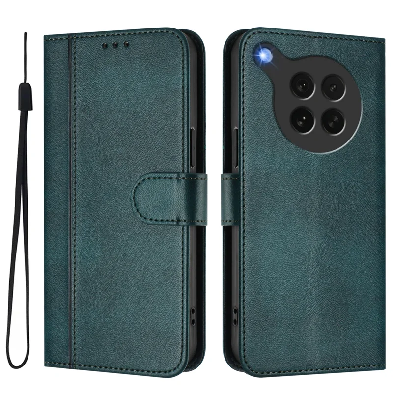 For Oppo Find X8s 5G Cases Wallet Stand Retro Texture Leather Phone Cover with Lanyard - Mint Green-Cellmalls