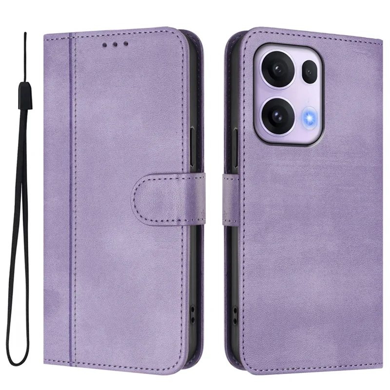 For Oppo Reno13 Pro 5G Cases Wallet Stand Retro Texture Leather Phone Cover with Lanyard - Mint Green-Cellmalls
