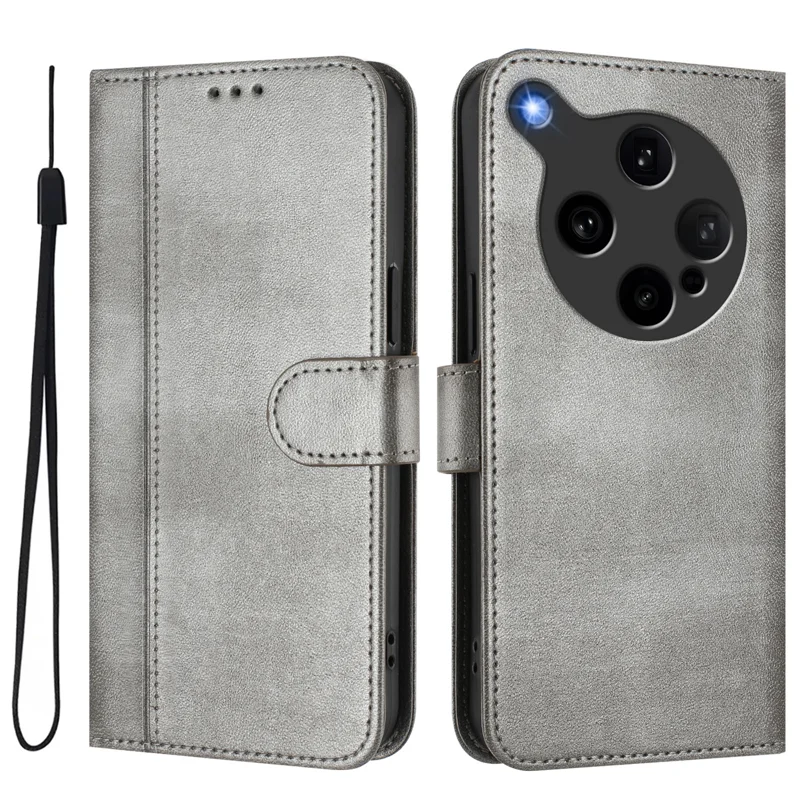 For Oppo Find X8 Ultra 5G Cases Wallet Stand Retro Texture Leather Phone Cover with Lanyard - Mint Green-Cellmalls