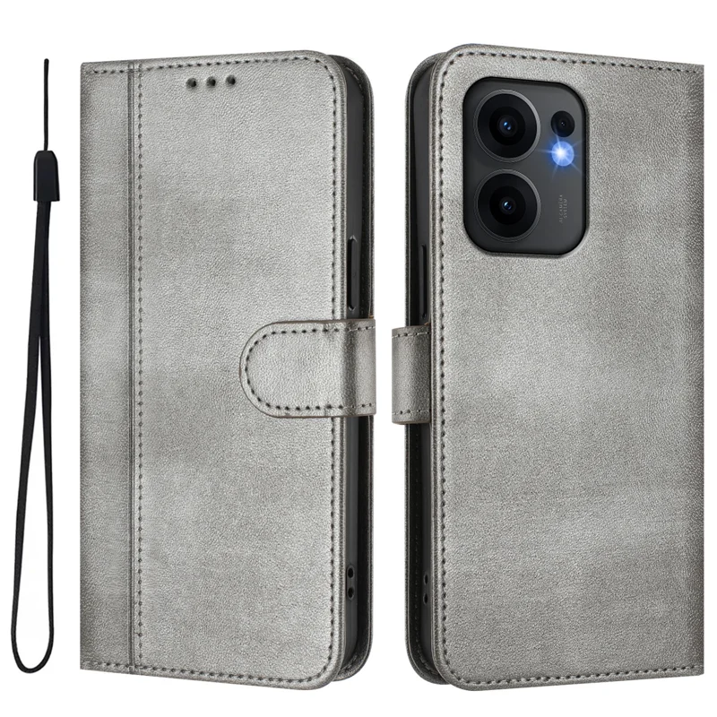 For Oppo Reno13 F 5G Cases Wallet Stand Retro Texture Leather Phone Cover with Lanyard - Mint Green-Cellmalls