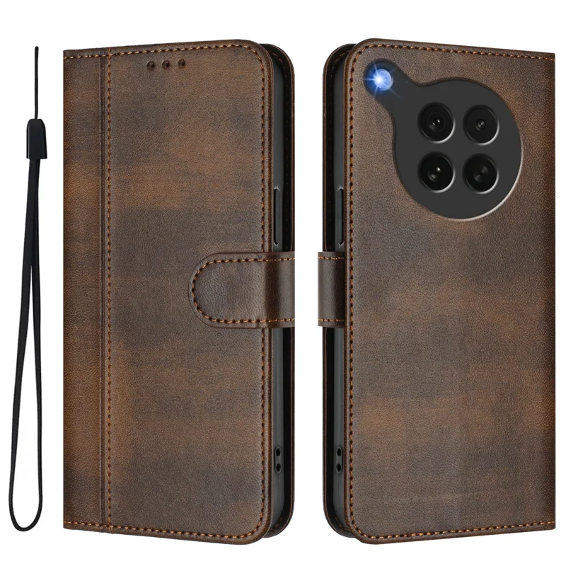 For Oppo Find X8s 5G Cases Wallet Stand Retro Texture Leather Phone Cover with Lanyard - Mint Green-Cellmalls