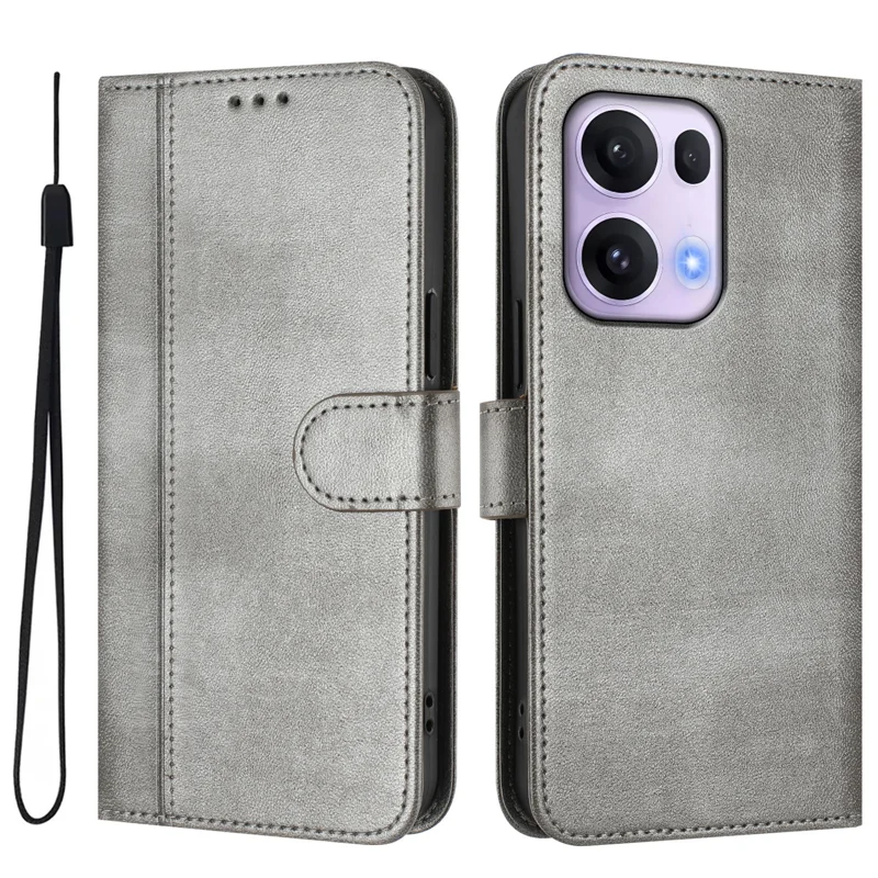 For Oppo Reno13 Pro 5G Cases Wallet Stand Retro Texture Leather Phone Cover with Lanyard - Mint Green-Cellmalls