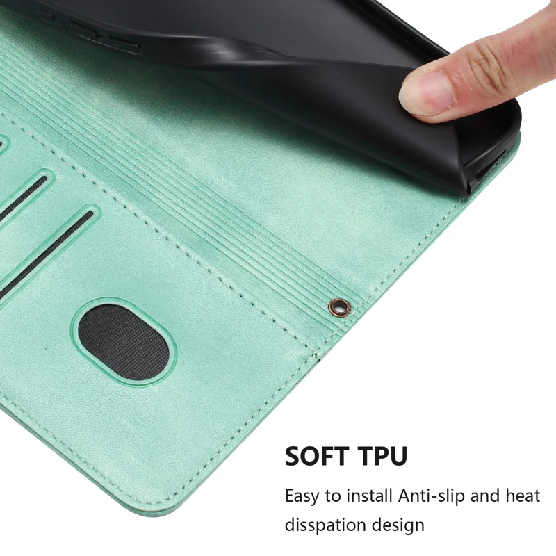 For Oppo Reno13 F 5G Cases Wallet Stand Retro Texture Leather Phone Cover with Lanyard - Mint Green-Cellmalls