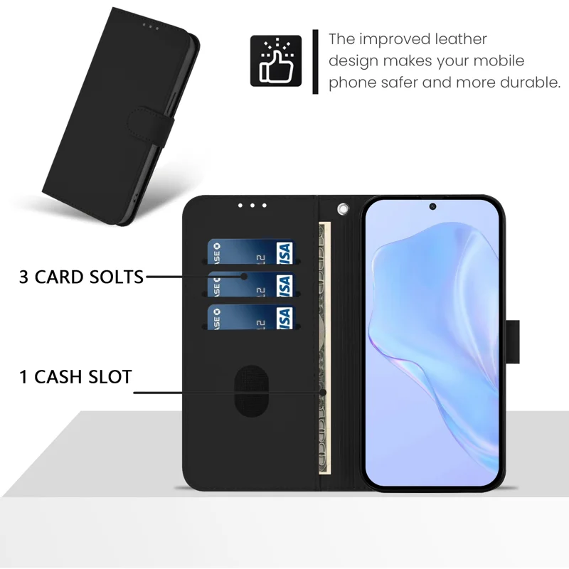 For Oppo Find X8 Ultra 5G Case Solid Color Wallet Leather Phone Cover with Strap - Black-Cellmalls