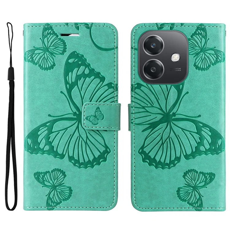 For Oppo A3x 4G / 5G (India) / A3 4G / 5G / A60 5G / A40 4G / A40M 4G Wallet Case Floral Butterfly Imprinted Leather Phone Cover Stand - Blue-Cellmalls
