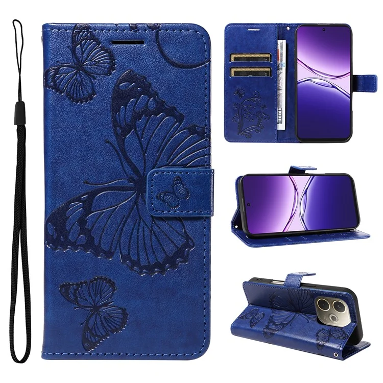 For Oppo A5 Pro 4G (Global) / 5G (Global) / A5 Energy 5G (China) Wallet Case Floral Butterfly Imprinted Leather Phone Cover - Green-Cellmalls