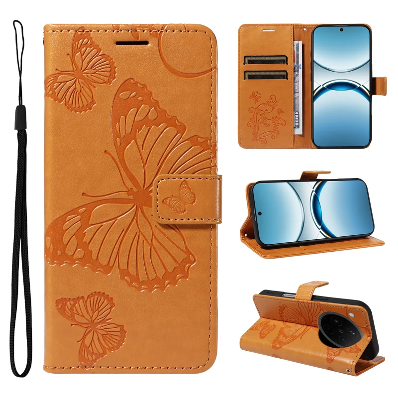 For Oppo Find X8 5G Wallet Case Floral Butterfly Imprinted Leather Phone Cover Stand -  Green-Cellmalls