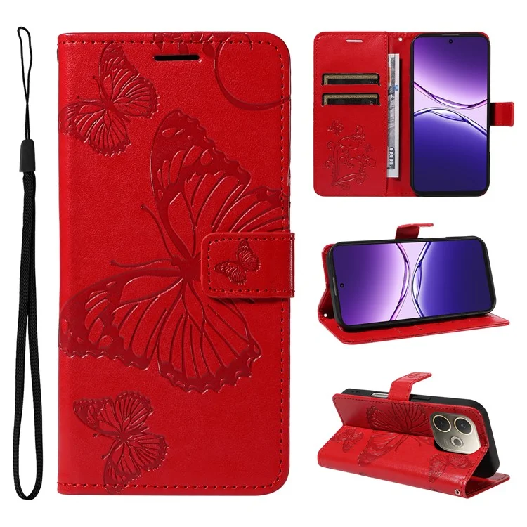 For Oppo A5 Pro 4G (Global) / 5G (Global) / A5 Energy 5G (China) Wallet Case Floral Butterfly Imprinted Leather Phone Cover - Green-Cellmalls