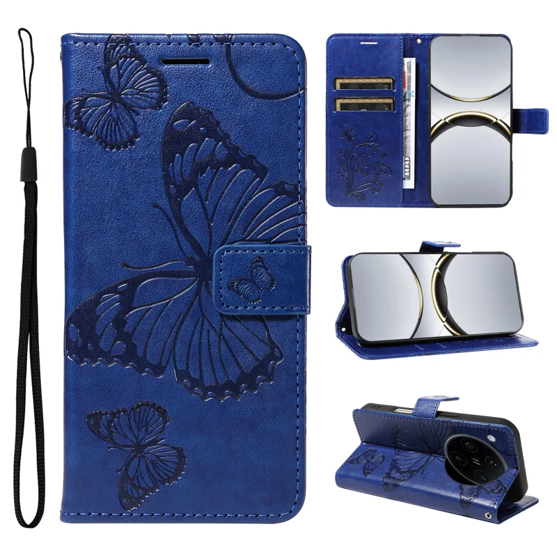 For Oppo Find X8 Pro 5G Wallet Case Floral Butterfly Imprinted Leather Phone Cover Stand -  Green-Cellmalls