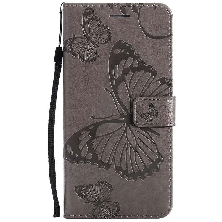 For OPPO Find X3 Neo / Reno5 Pro Plus 5G Wallet Case Floral Butterfly Imprinted Leather Phone Cover Stand - Grey-Cellmalls