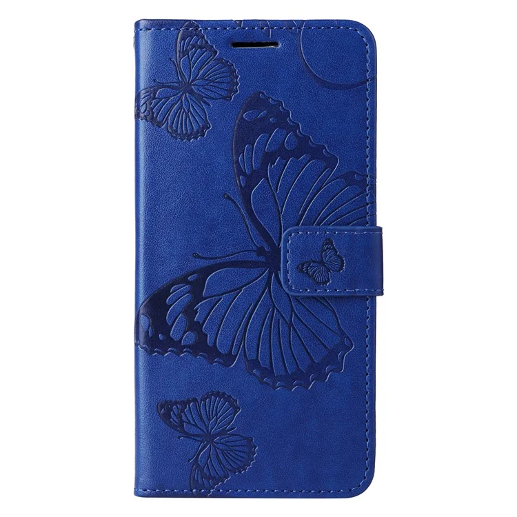 For Oppo A3x 4G / 5G (India) / A3 4G / 5G / A60 5G / A40 4G / A40M 4G Wallet Case Floral Butterfly Imprinted Leather Phone Cover Stand - Blue-Cellmalls