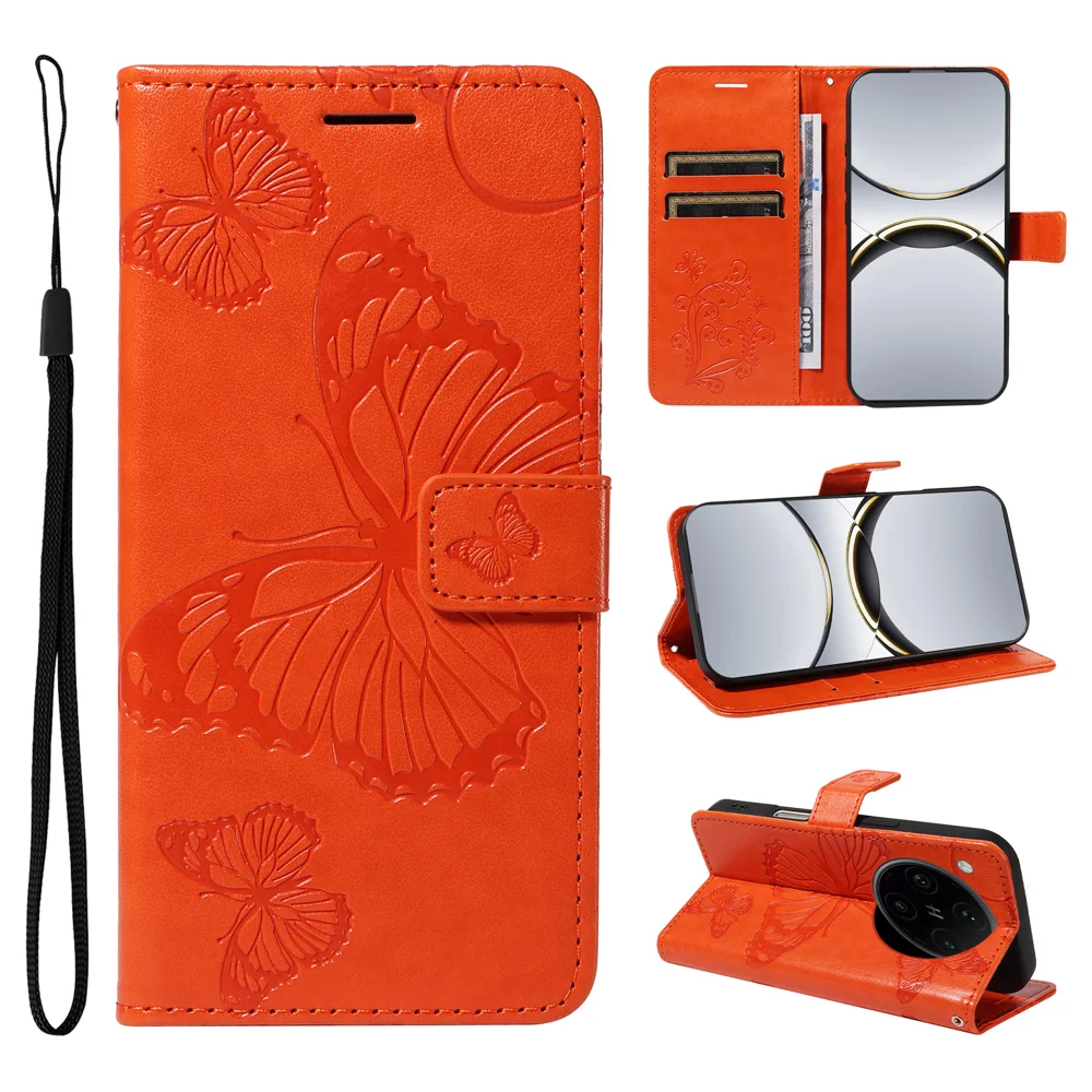 For Oppo Find X8 Pro 5G Wallet Case Floral Butterfly Imprinted Leather Phone Cover Stand -  Green-Cellmalls