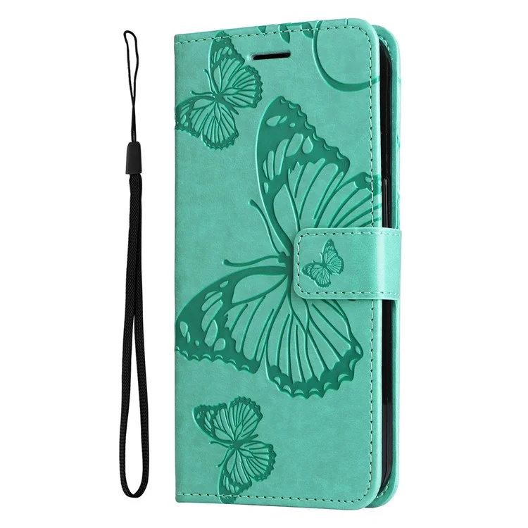 For Oppo Reno10 5G (Global) / Reno10 Pro 5G (Global) Wallet Case Floral Butterfly Imprinted Leather Phone Cover Stand - Green-Cellmalls