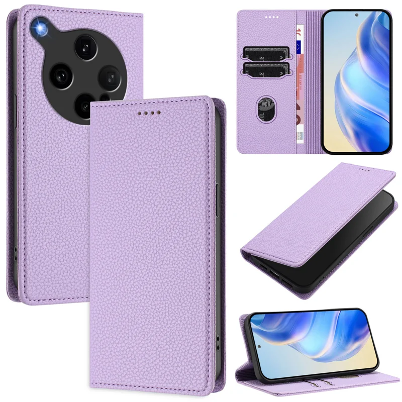 For Oppo Find X8 Ultra 5G Wallet Case RFID Blocking Litchi Texture Leather Mobile Cover - Mint Green-Cellmalls