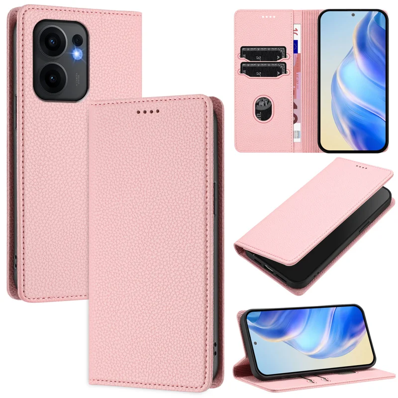 For Oppo Reno13 F 5G Wallet Case RFID Blocking Litchi Texture Leather Mobile Cover - Mint Green-Cellmalls