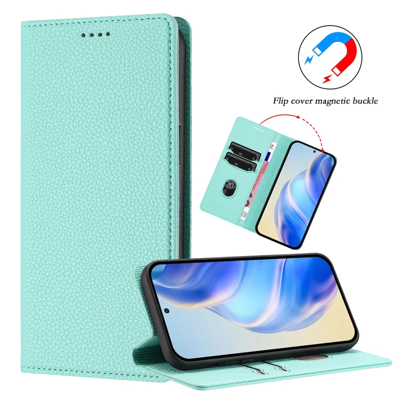 For Oppo Find X8s 5G Wallet Case RFID Blocking Litchi Texture Leather Mobile Cover - Mint Green-Cellmalls
