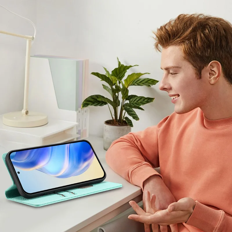 For Oppo Reno13 F 5G Wallet Case RFID Blocking Litchi Texture Leather Mobile Cover - Mint Green-Cellmalls