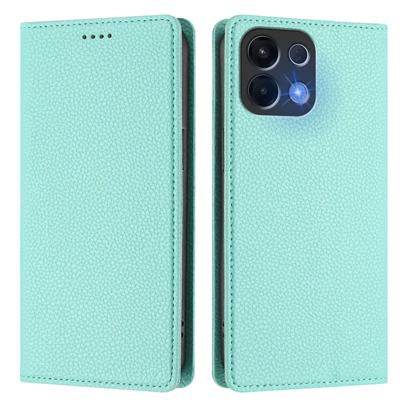 For Oppo K13 5G Wallet Case RFID Blocking Litchi Texture Leather Mobile Cover - Mint Green-Cellmalls