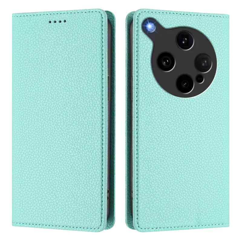 For Oppo Find X8 Ultra 5G Wallet Case RFID Blocking Litchi Texture Leather Mobile Cover - Mint Green-Cellmalls