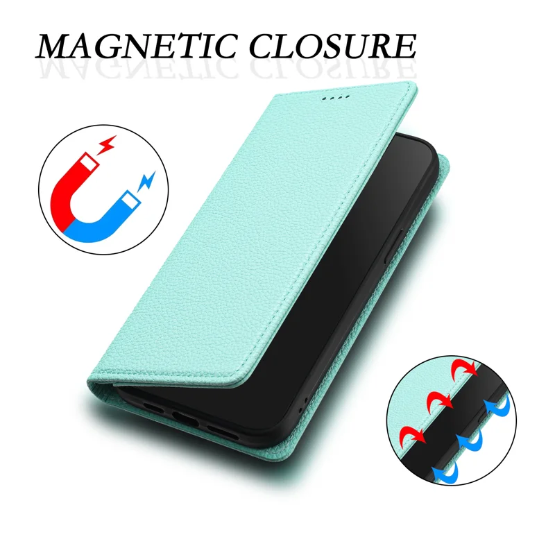 For Oppo K13 5G Wallet Case RFID Blocking Litchi Texture Leather Mobile Cover - Mint Green-Cellmalls
