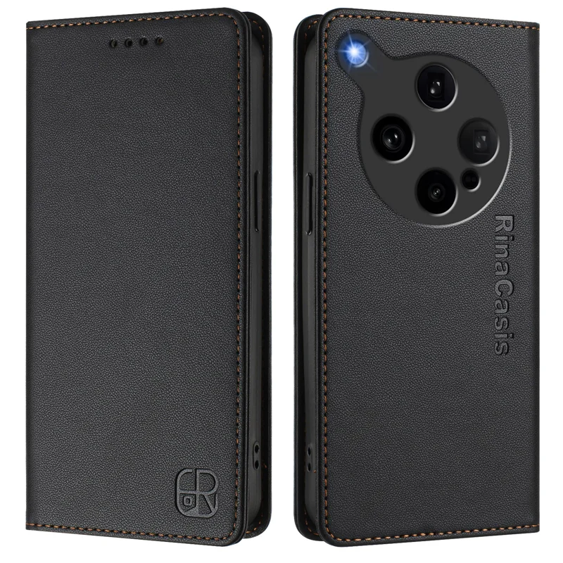 For Oppo Find X8 Ultra 5G Leather Case RINACASIS RC01 Phone Cover with RFID Blocking Wallet Stand - Mint Green-Cellmalls