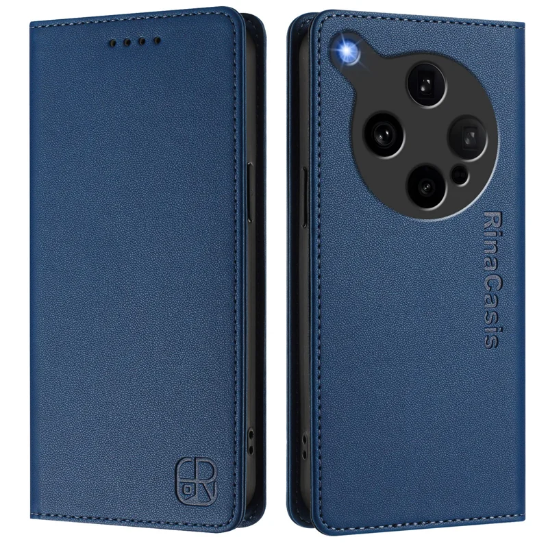 For Oppo Find X8 Ultra 5G Leather Case RINACASIS RC01 Phone Cover with RFID Blocking Wallet Stand - Mint Green-Cellmalls