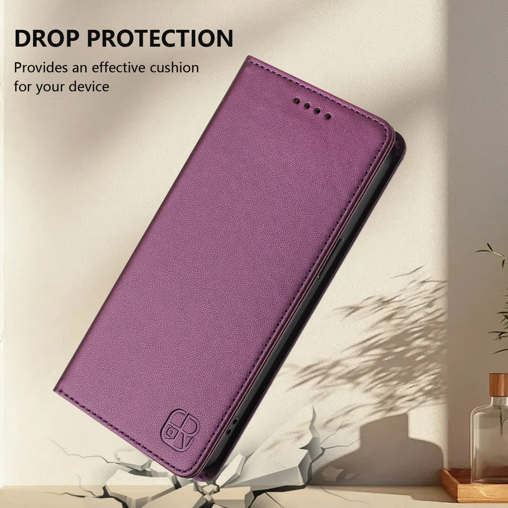 For Oppo Reno13 F 5G Leather Case RINACASIS RC01 Phone Cover with RFID Blocking Wallet Stand - Mint Green-Cellmalls