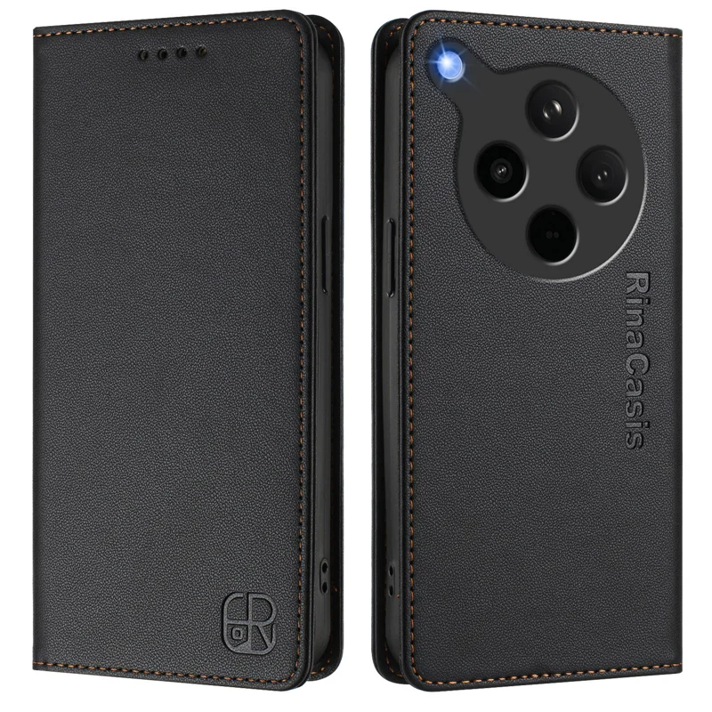 For Oppo Find X8s+ 5G Leather Case RINACASIS RC01 Phone Cover with RFID Blocking Wallet Stand - Mint Green-Cellmalls