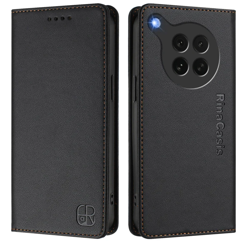 For Oppo Find X8s 5G Leather Case RINACASIS RC01 Phone Cover with RFID Blocking Wallet Stand - Mint Green-Cellmalls