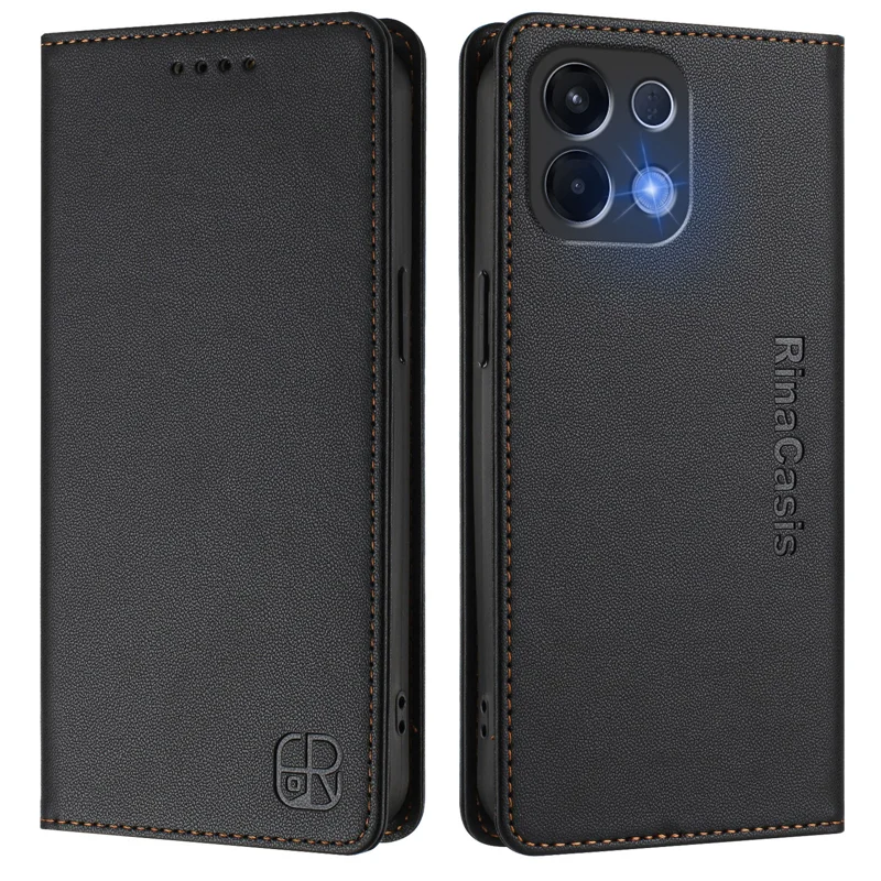 For Oppo K13 5G Leather Case RINACASIS RC01 Phone Cover with RFID Blocking Wallet Stand - Mint Green-Cellmalls